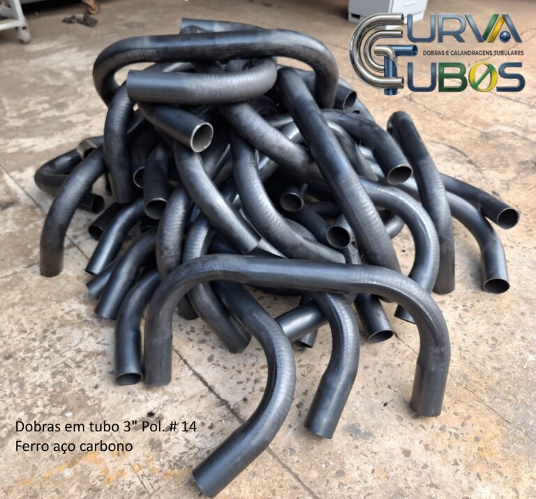 Dobras 3" Pol. em tubo de ferro aço carbono, chapa #14