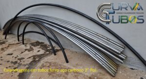 Dobras e calandragens em tubos 2" polegadas em ferro aço carbono
