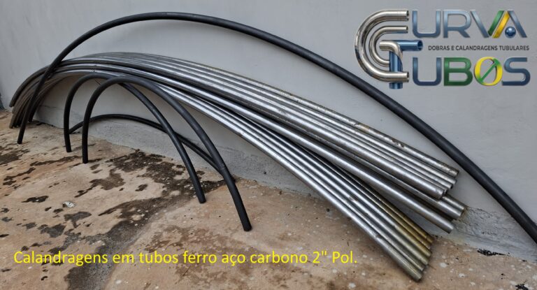 Dobras e calandragens em tubos 2" polegadas em ferro aço carbono
